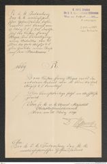k.k. naturhistorisches Hofmuseum, Intendanzakten 1885-1896 (Hauer), Aktenzahl Z.243.a/1891, Seite 1